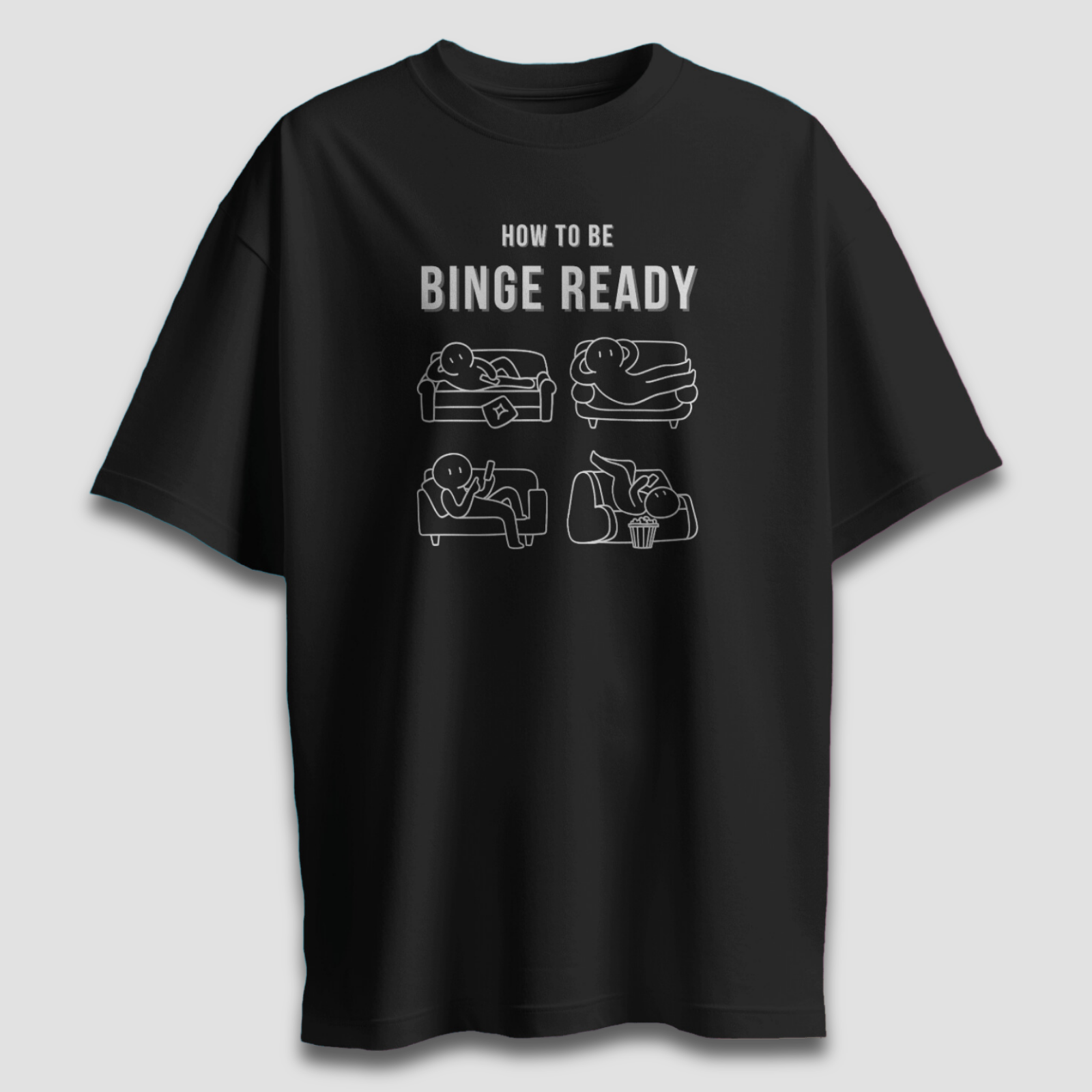 Binge Ready - Chapter26 premium oversized graphic t-shirt detail