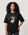 Will You Bean Mine? - Black - Chapter26 premium oversized graphic t-shirt, worn by a female model