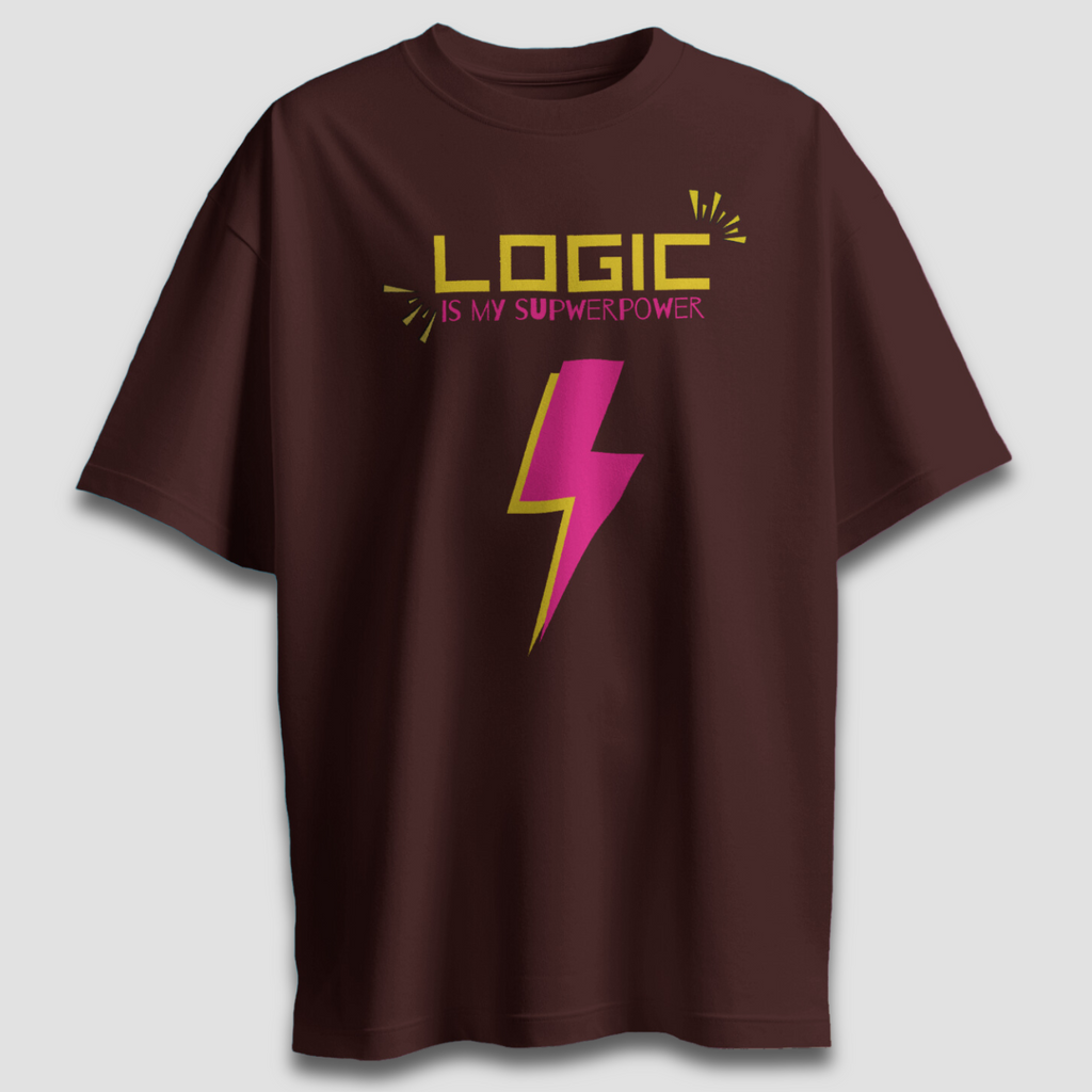 Logic is My Superpower - Chapter26 premium oversized graphic t-shirt detail