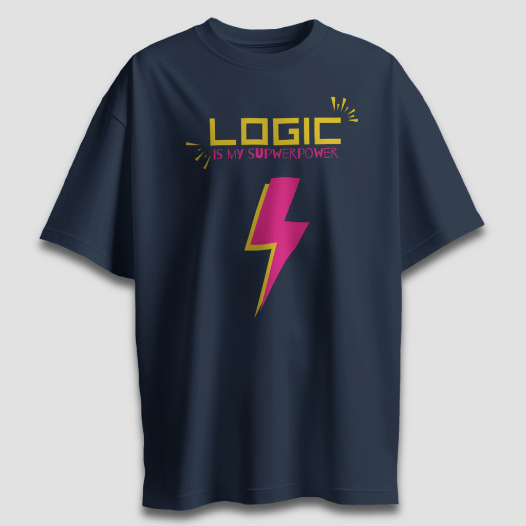 Logic is My Superpower - Chapter26 premium oversized graphic t-shirt detail