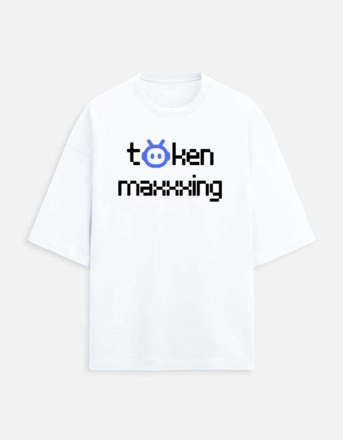 Token Maxxing - Light - White - Chapter26 premium oversized graphic t-shirt, shown flat