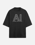 AI Average Intelligence - Dark - Black - Chapter26 premium oversized graphic t-shirt, shown flat