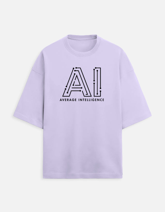 AI Average Intelligence - Light - Lavender - Chapter26 premium oversized graphic t-shirt, shown flat