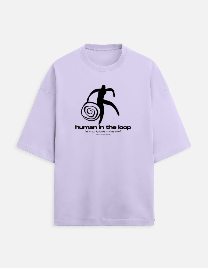 Human In The Loop - Light - Lavender - Chapter26 premium oversized graphic t-shirt, shown flat