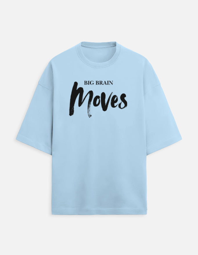 Big Brain Moves - Light - Baby Blue - Chapter26 premium oversized graphic t-shirt, shown flat