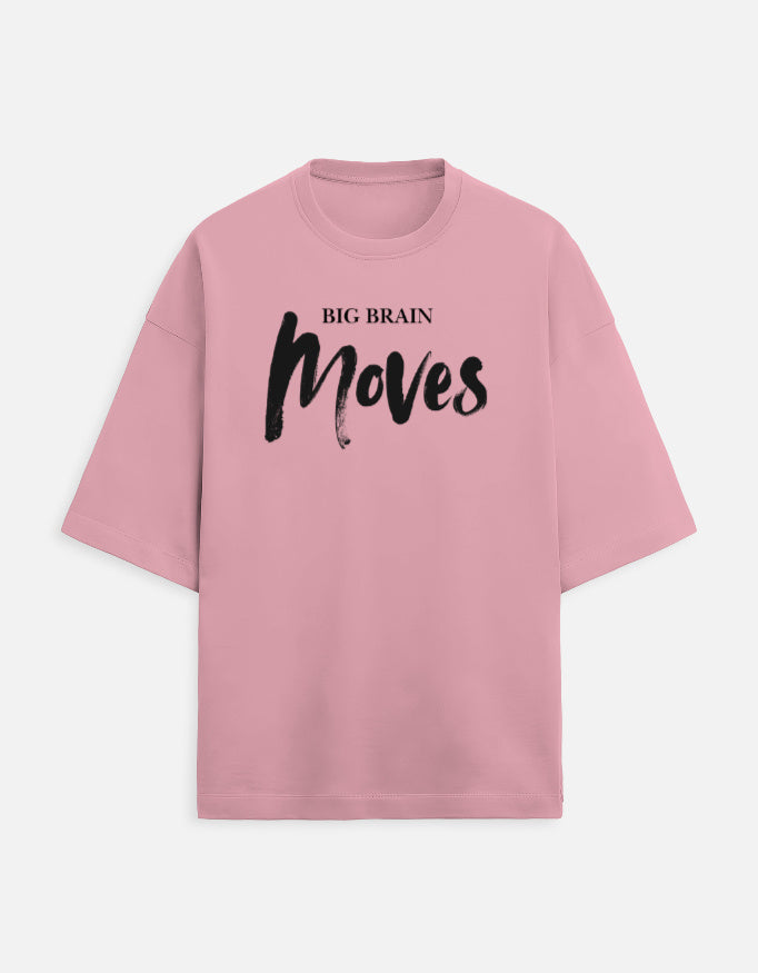 Big Brain Moves - Light - Flamingo - Chapter26 premium oversized graphic t-shirt, shown flat