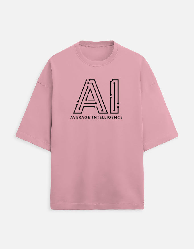 AI Average Intelligence - Light - Flamingo - Chapter26 premium oversized graphic t-shirt, shown flat