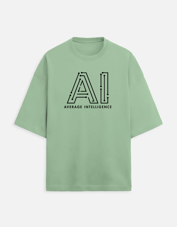 AI Average Intelligence - Light - Jade - Chapter26 premium oversized graphic t-shirt, shown flat