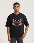 Anti-Hero - Black - Chapter26 premium oversized graphic t-shirt, worn by a model