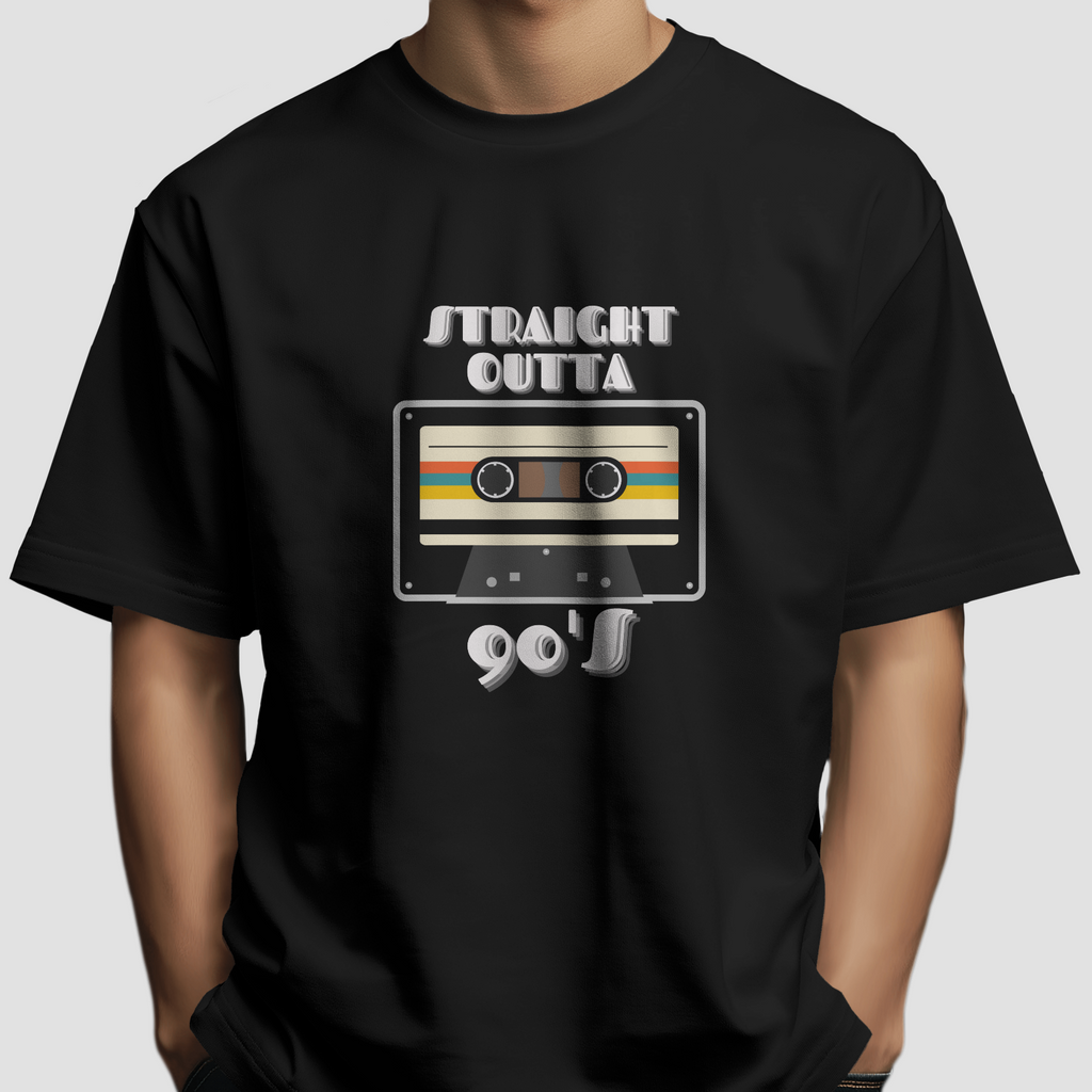 Straight Outta 90s - Chapter26 premium oversized graphic t-shirt detail