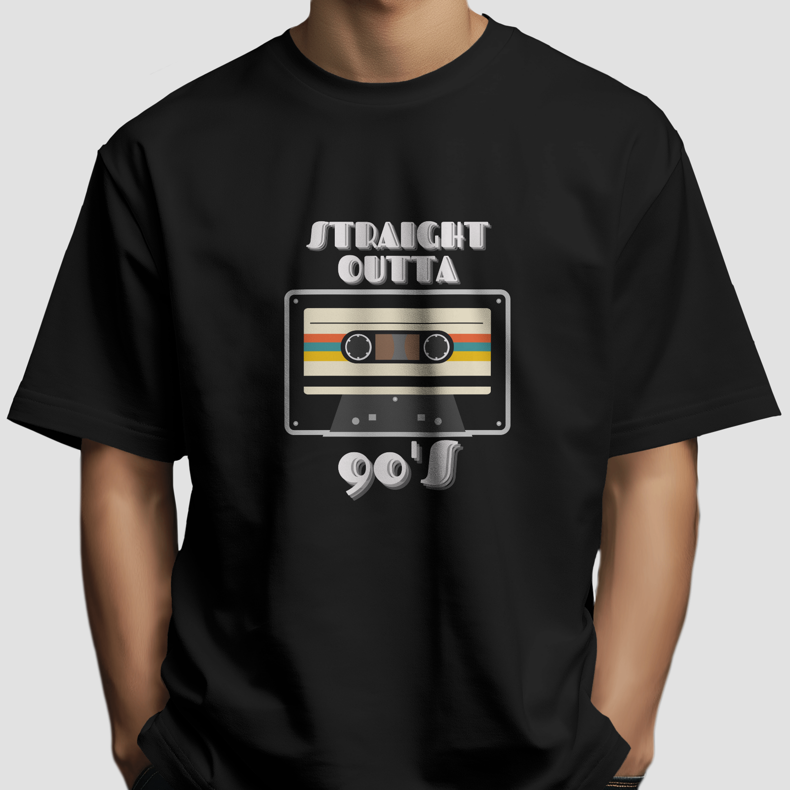 Straight Outta 90s - Chapter26 premium oversized graphic t-shirt detail