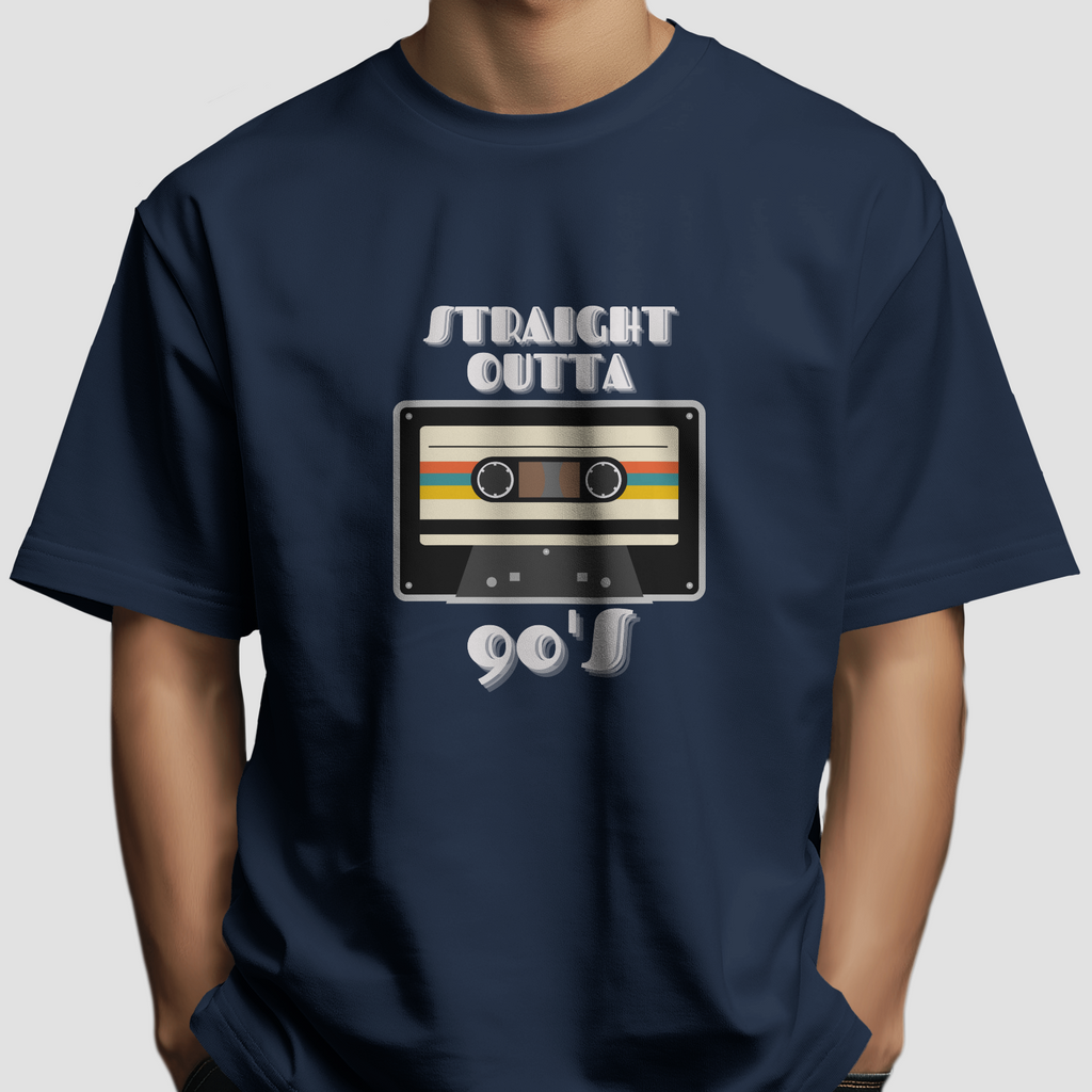 Straight Outta 90s - Chapter26 premium oversized graphic t-shirt detail
