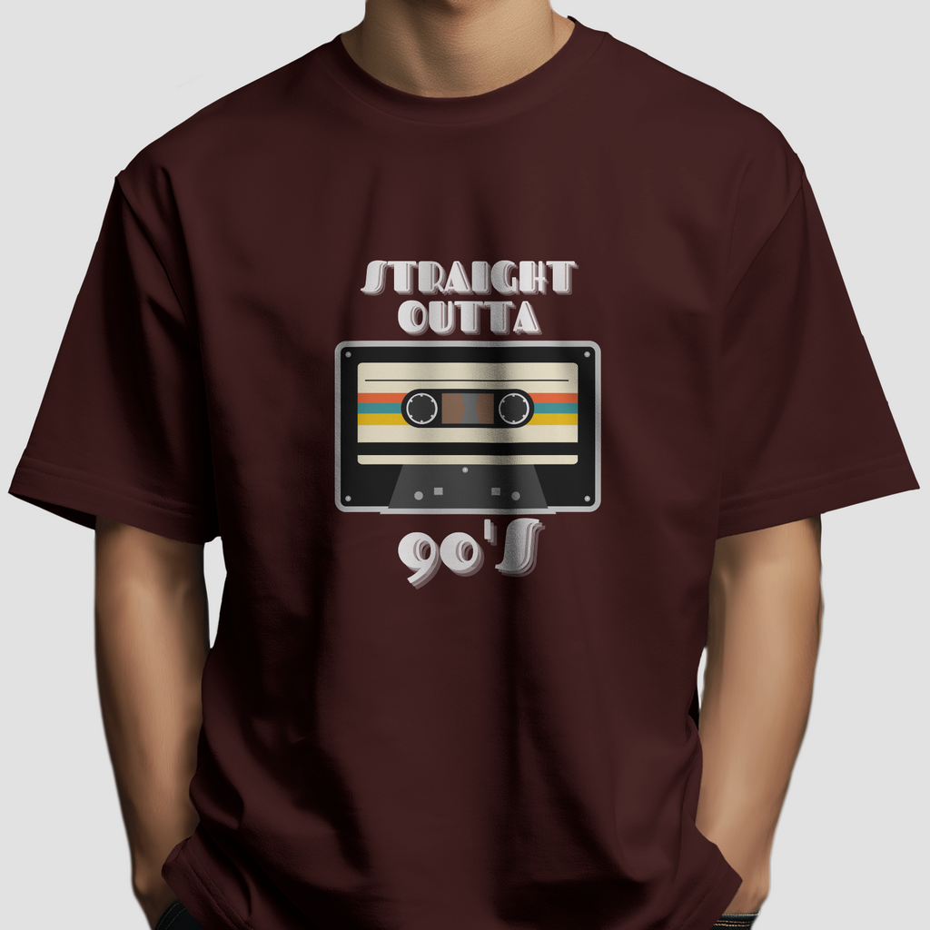 Straight Outta 90s - Chapter26 premium oversized graphic t-shirt detail