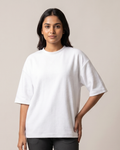 Plain White - White - Chapter26 premium oversized graphic t-shirt, worn by a female model