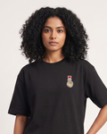 K-Love - Black - Chapter26 premium oversized graphic t-shirt, worn by a female model