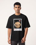 Filter Coffee Enthusiast oversized t-shirt on model - Black