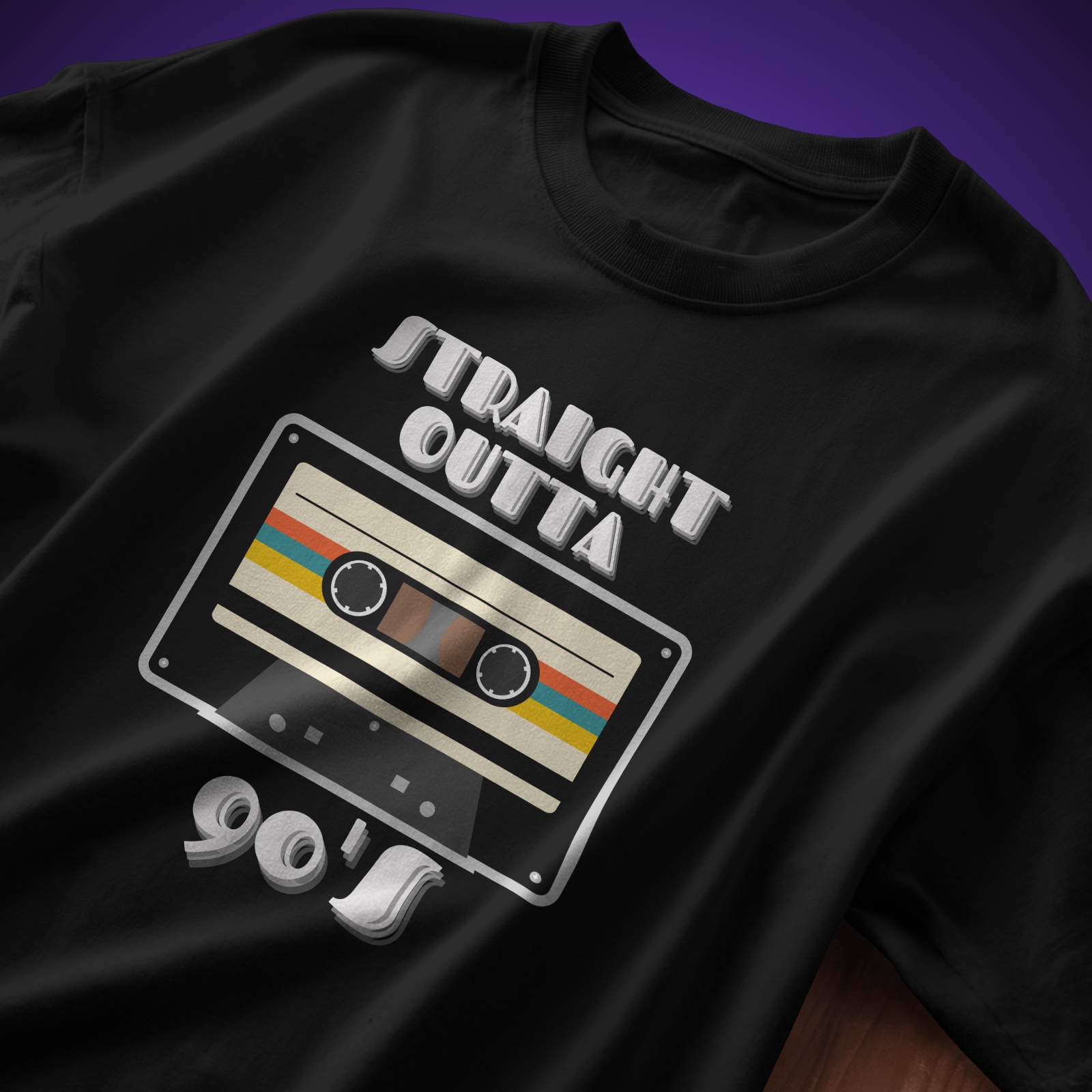 Straight Outta 90s - Chapter26 premium oversized graphic t-shirt detail