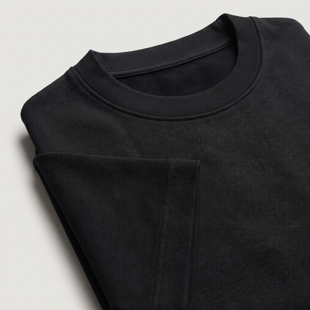 Basic Black oversized t-shirt, folded fabric detail