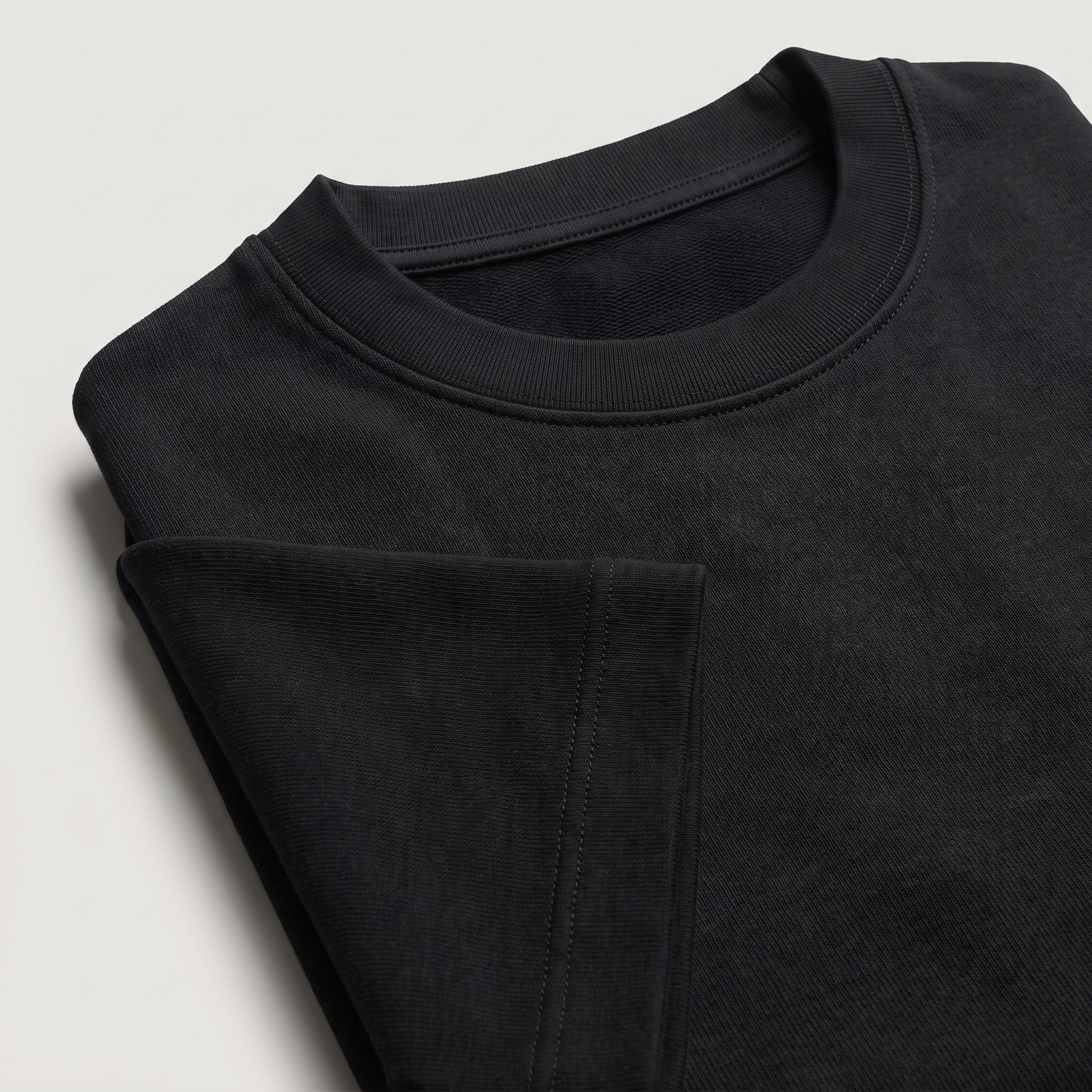 Basic Black oversized t-shirt, folded fabric detail