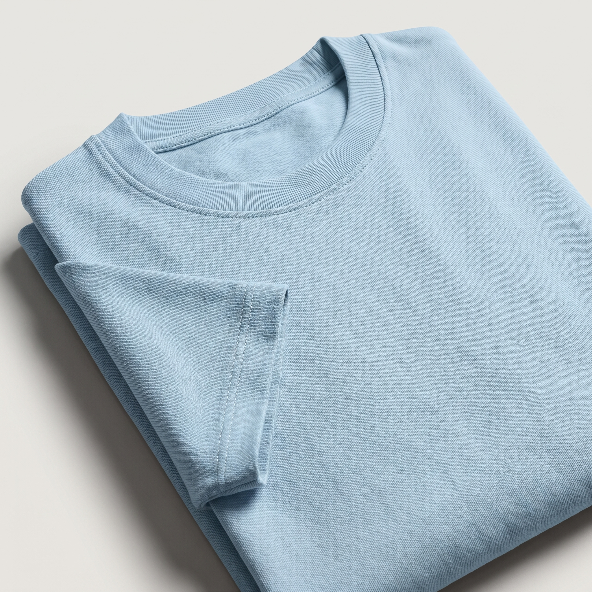 Baby Blue oversized t-shirt, folded fabric detail