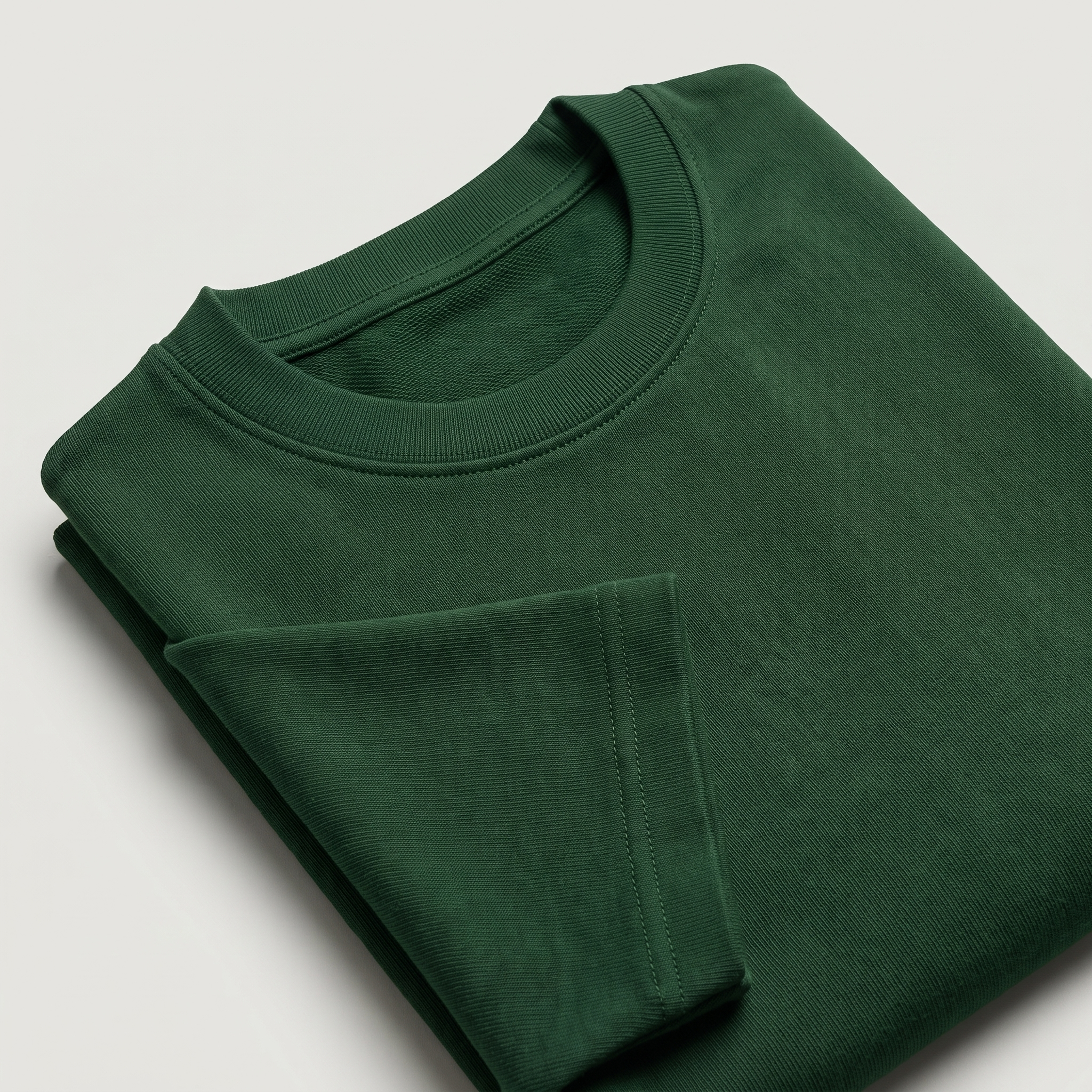Bottle Green oversized t-shirt, folded fabric detail