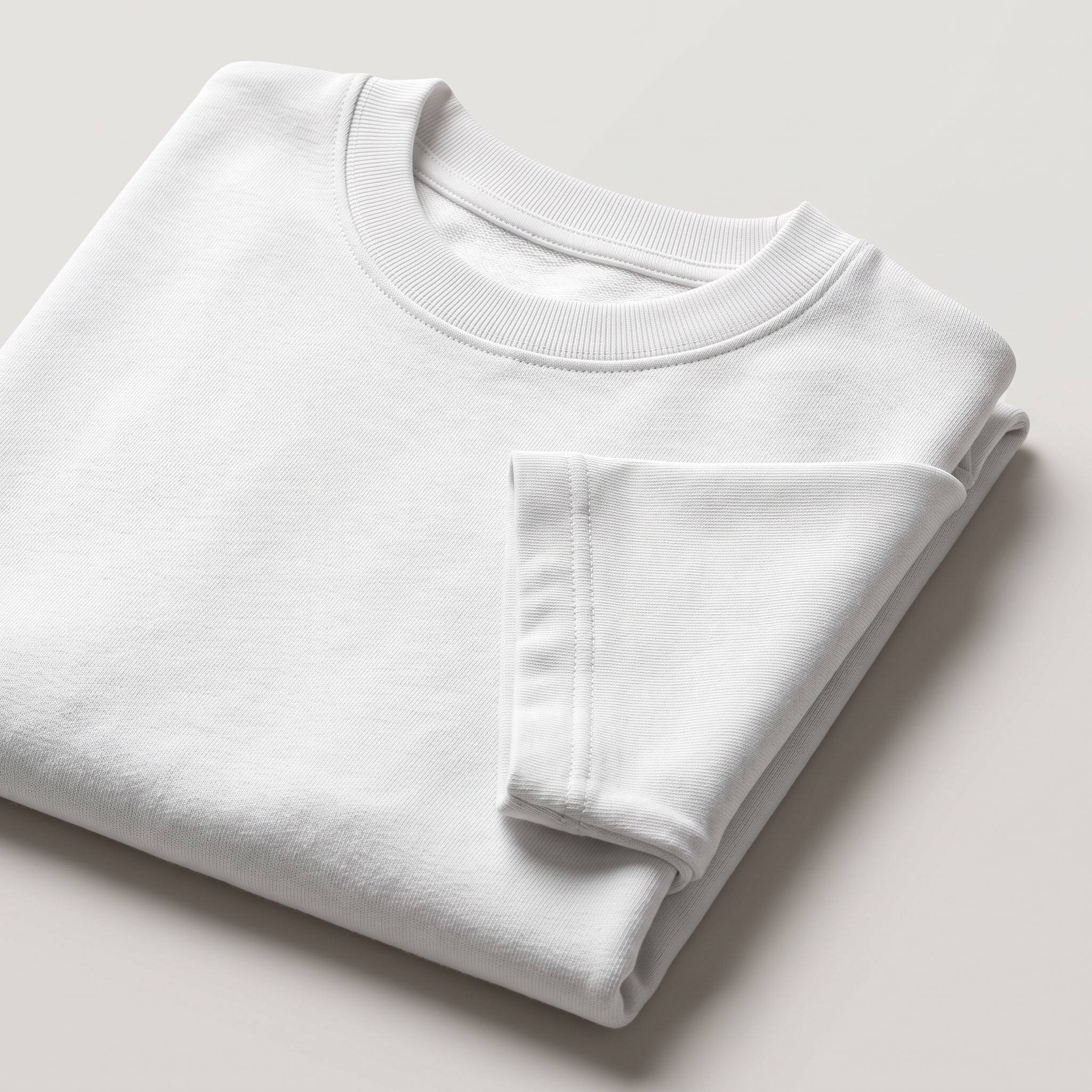 Plain White oversized t-shirt, folded fabric detail