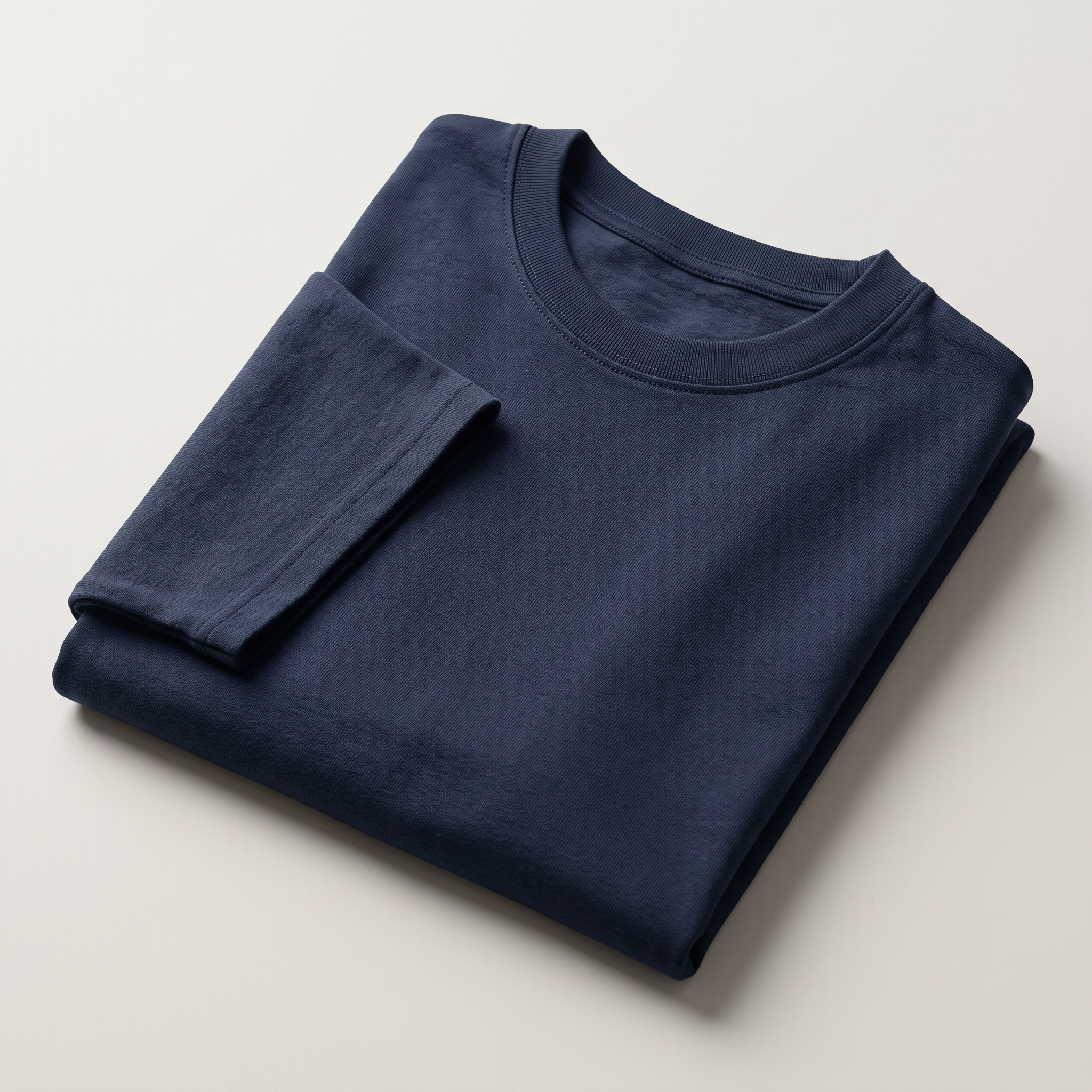Navy classic oversized t-shirt, folded fabric detail