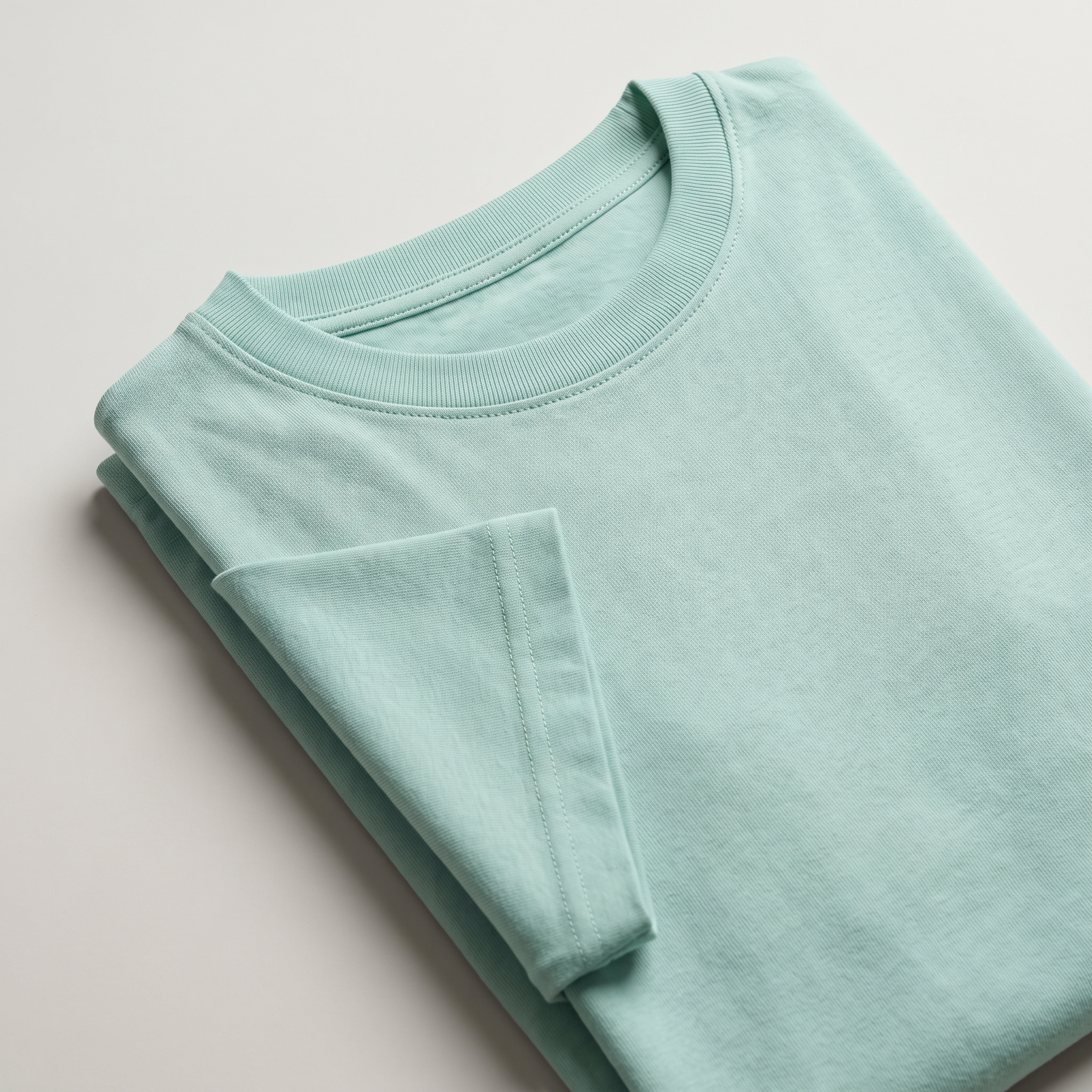 Mint classic oversized t-shirt, folded fabric detail