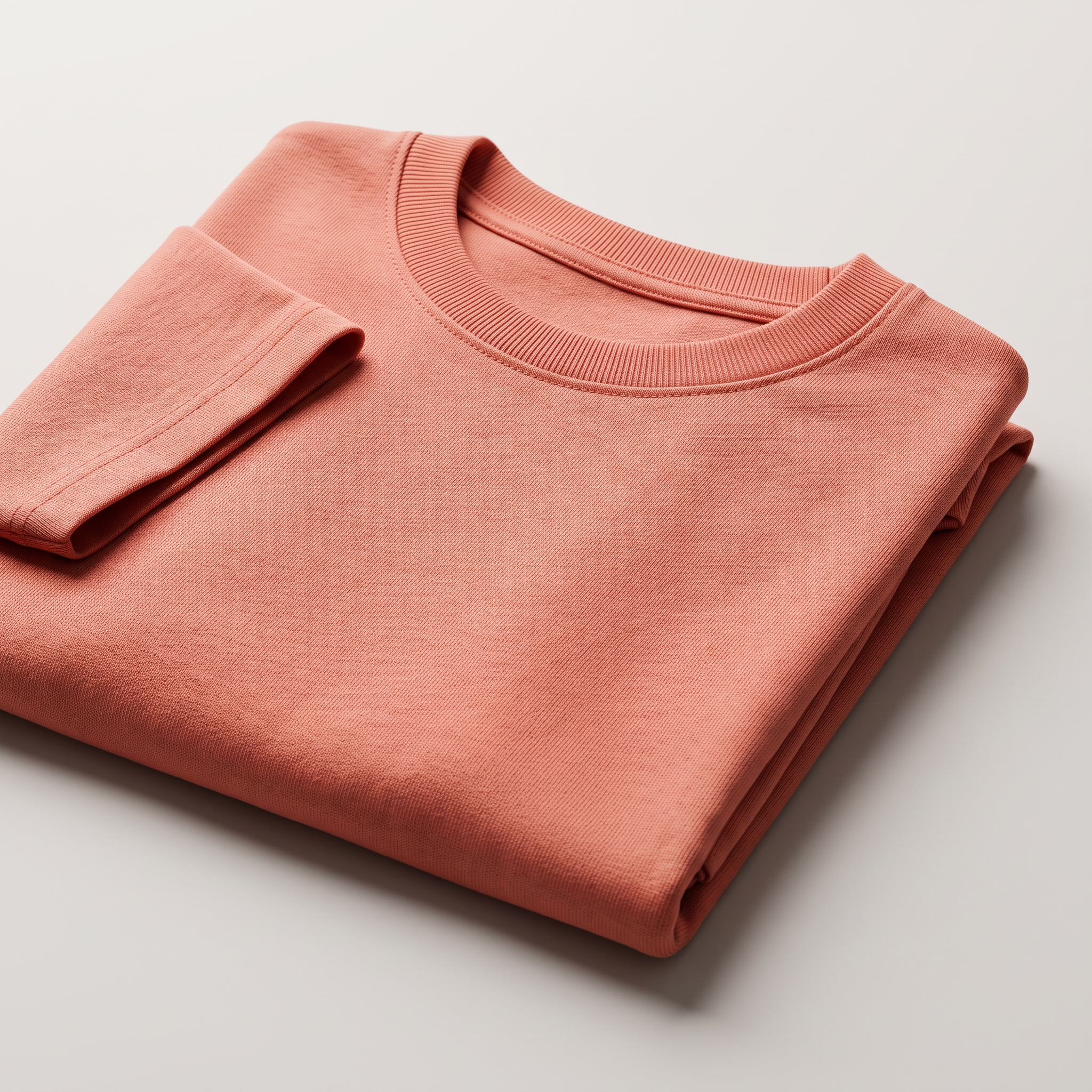 Coral classic oversized t-shirt, folded fabric detail