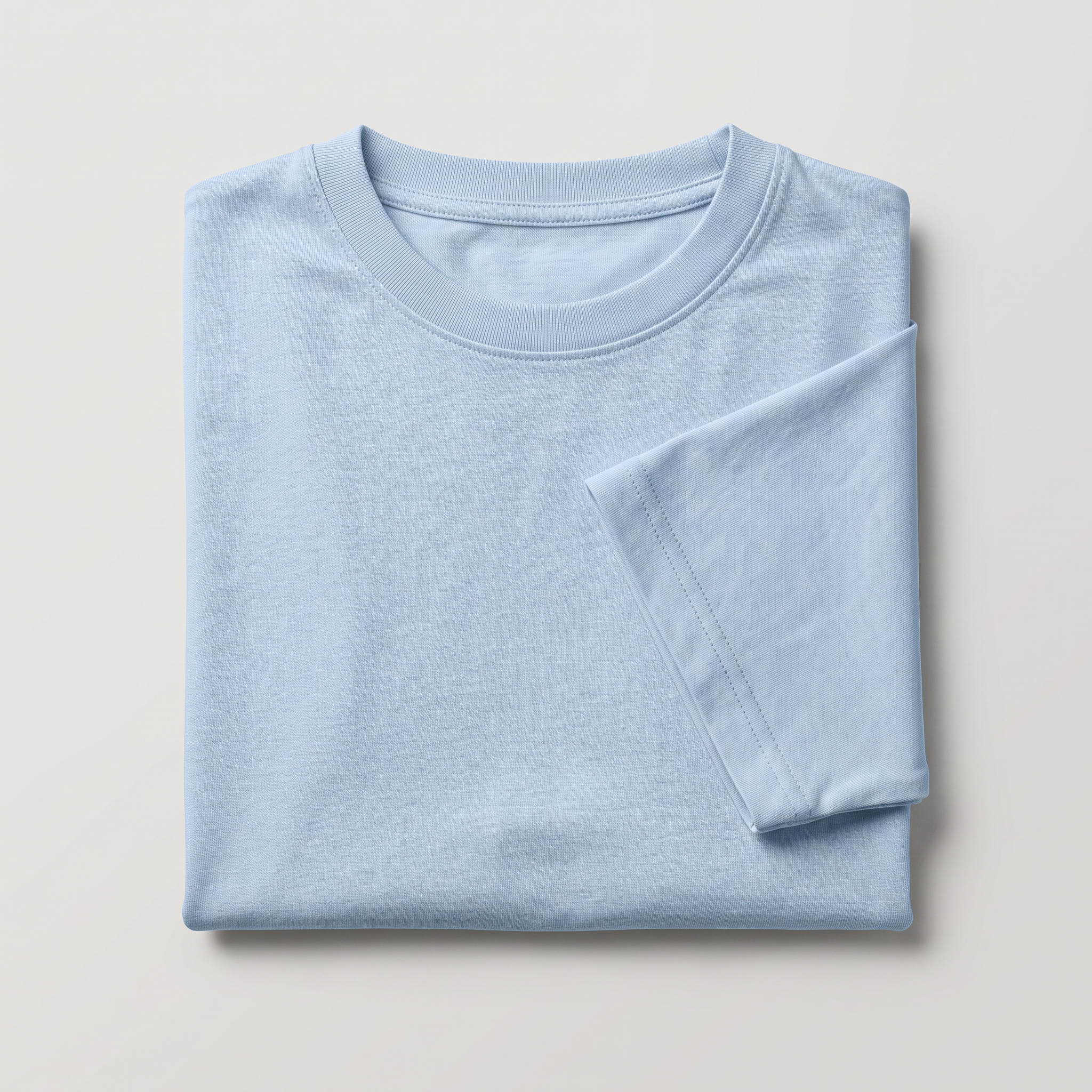 Powder Blue classic oversized t-shirt, folded fabric detail
