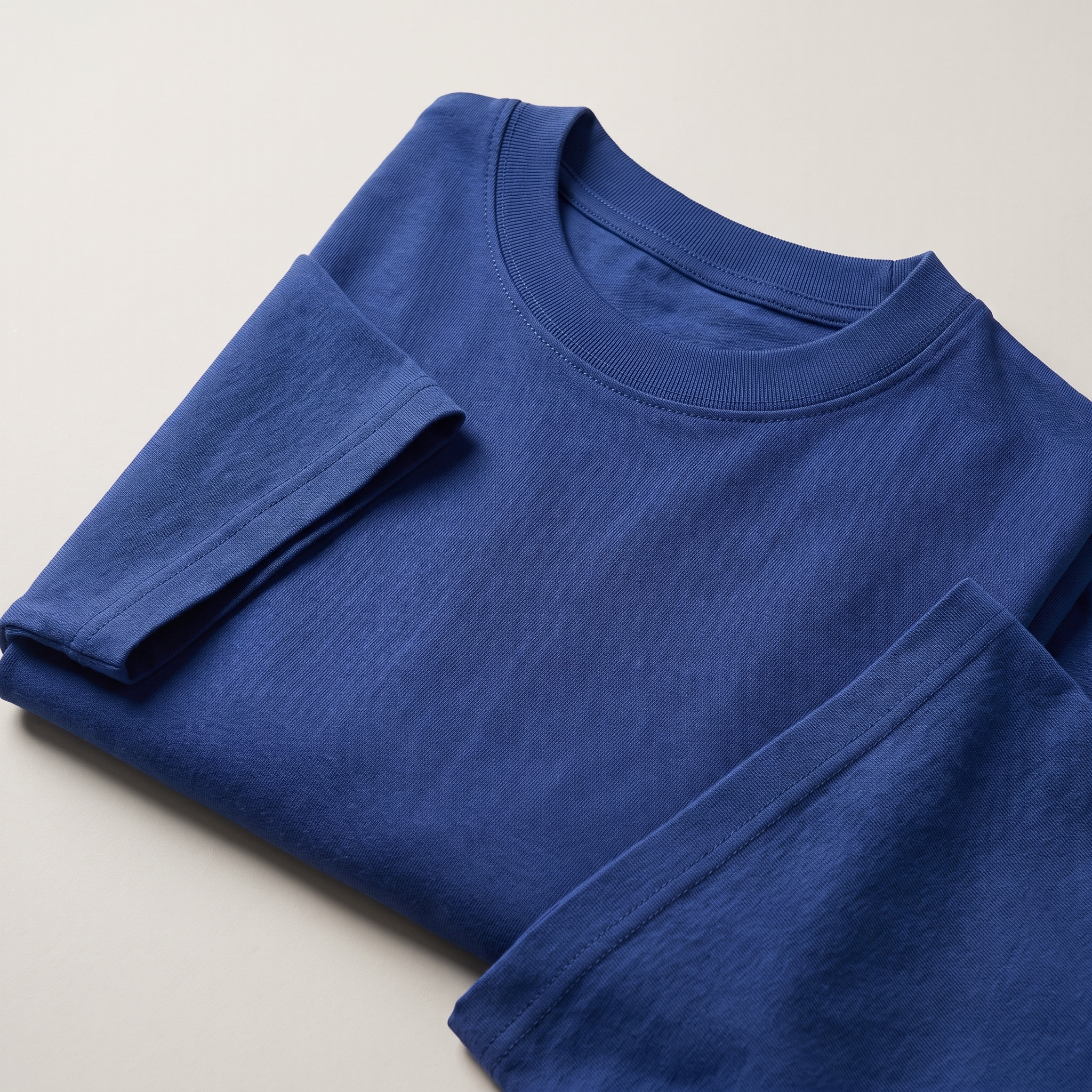 Royal Blue classic oversized t-shirt, folded fabric detail