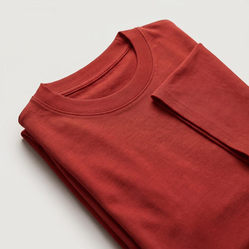 Classic Red oversized t-shirt, folded fabric detail