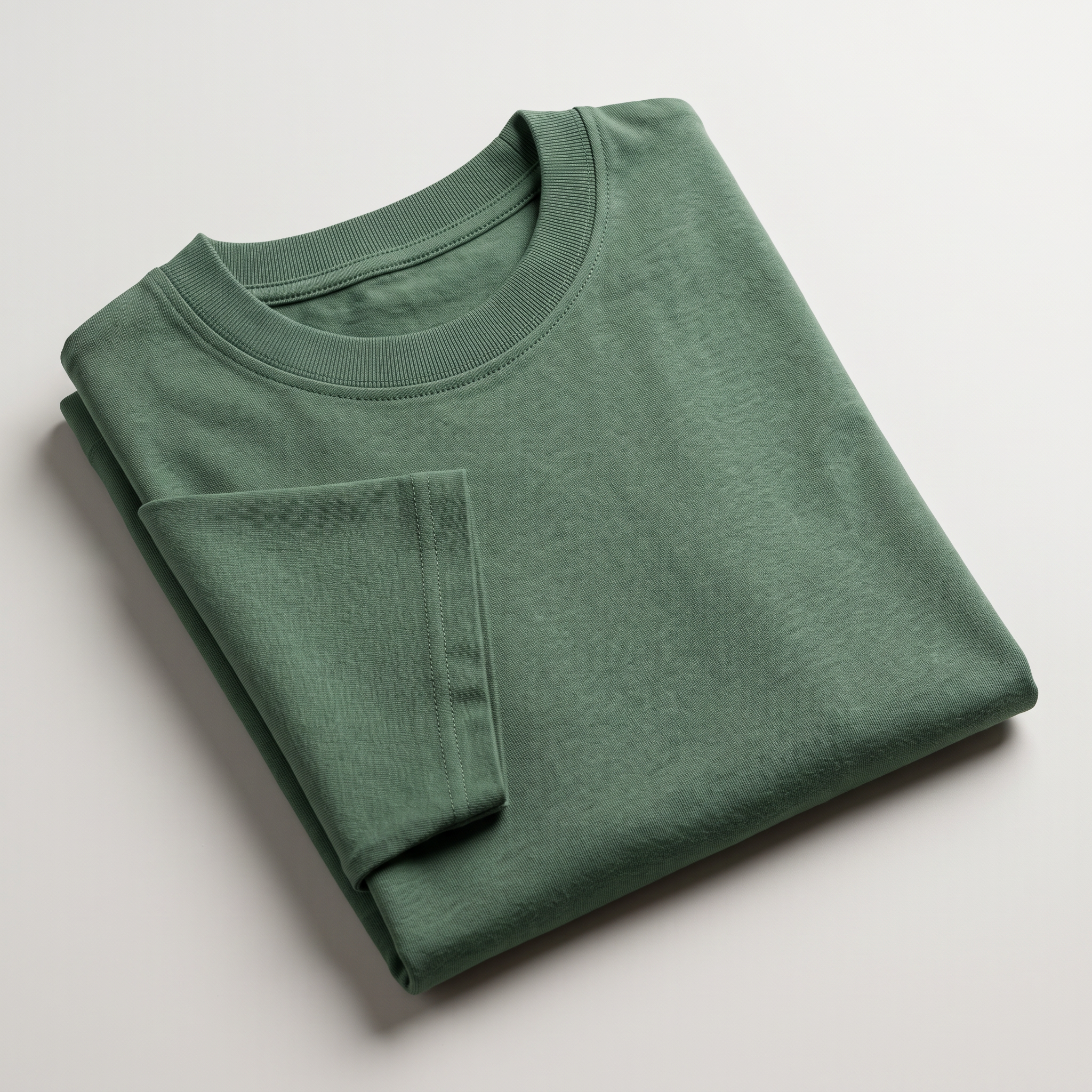 Green classic oversized t-shirt, folded fabric detail