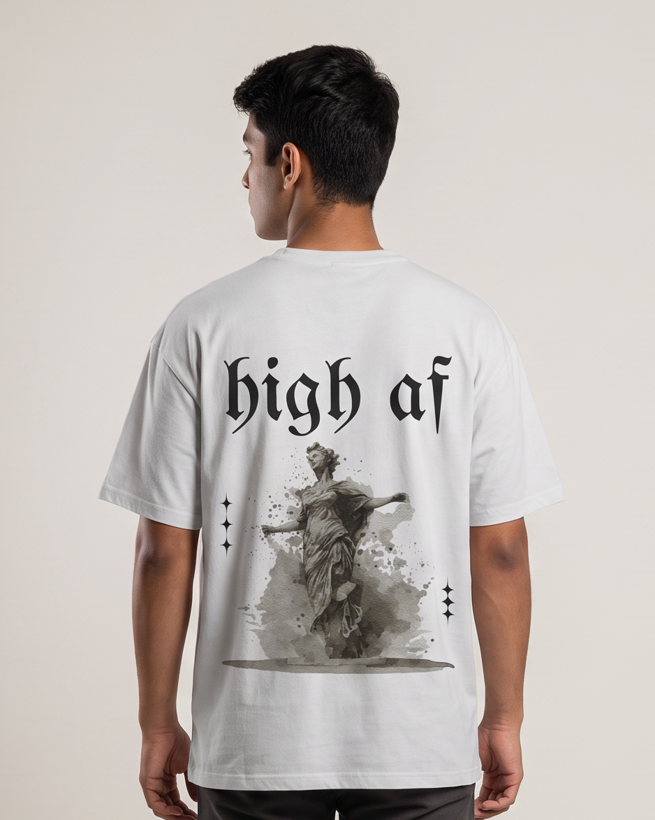 High AF Light oversized t-shirt on model - White