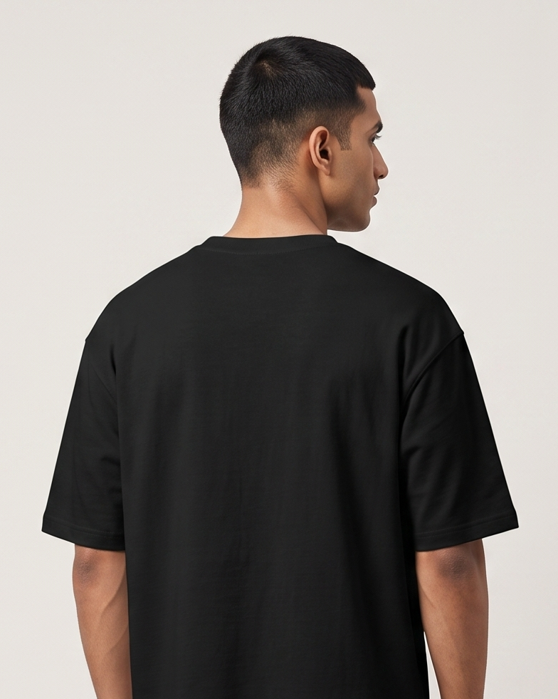 K-Love oversized t-shirt back on model - Black