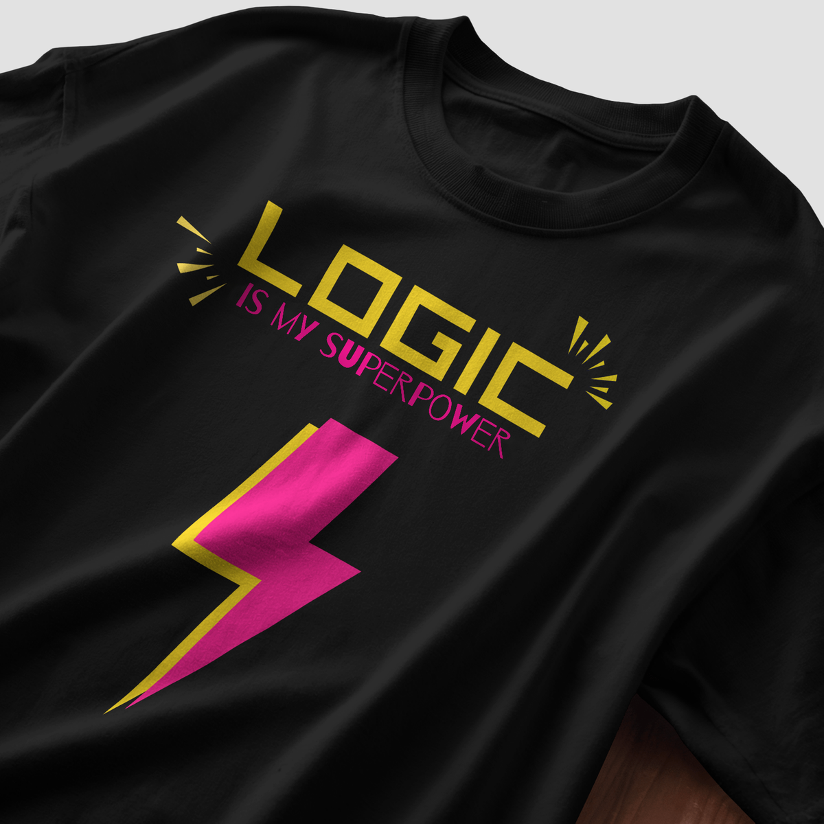 Logic is My Superpower - Black - Chapter26 premium oversized graphic t-shirt, folded
