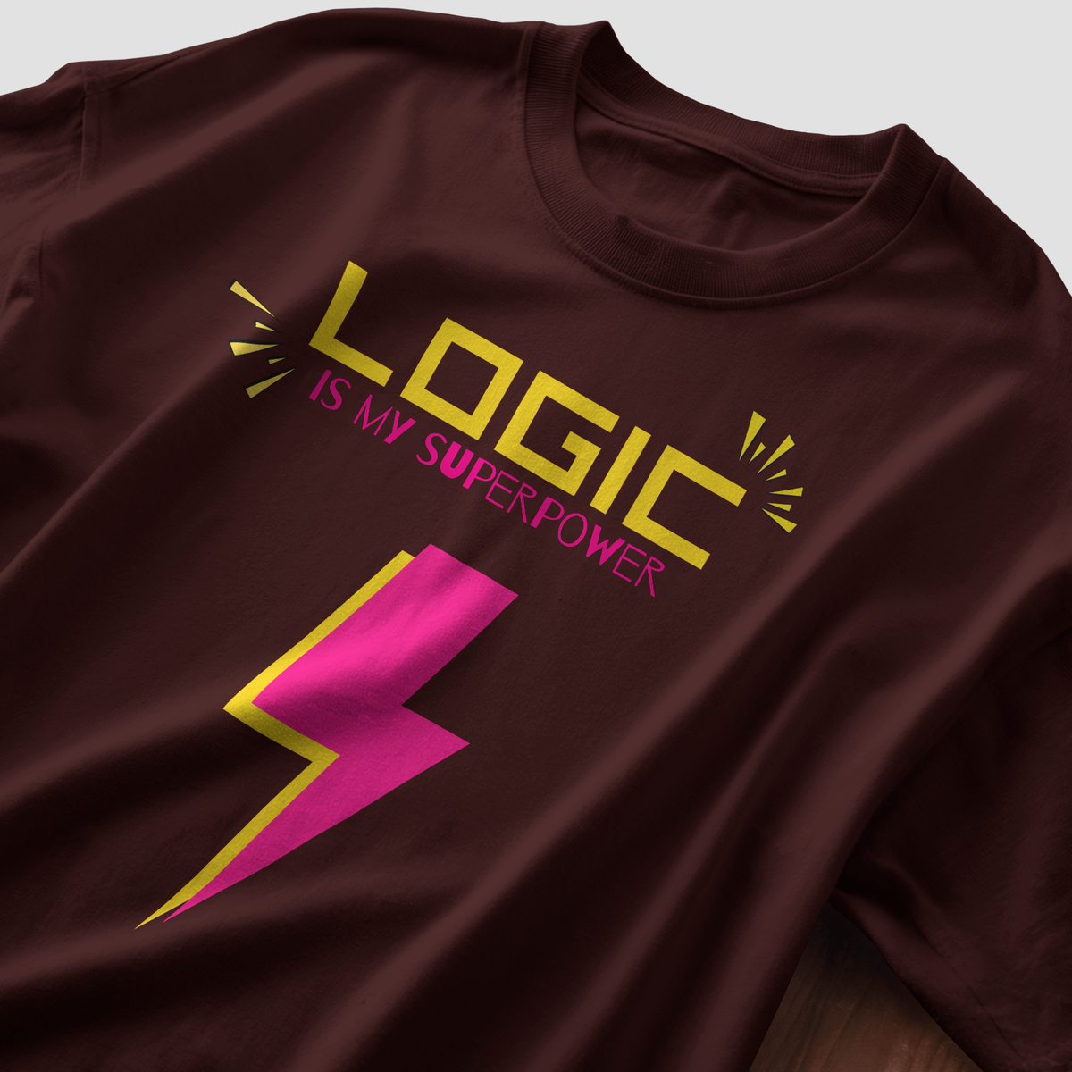 Logic is My Superpower - Maroon - Chapter26 premium oversized graphic t-shirt, folded