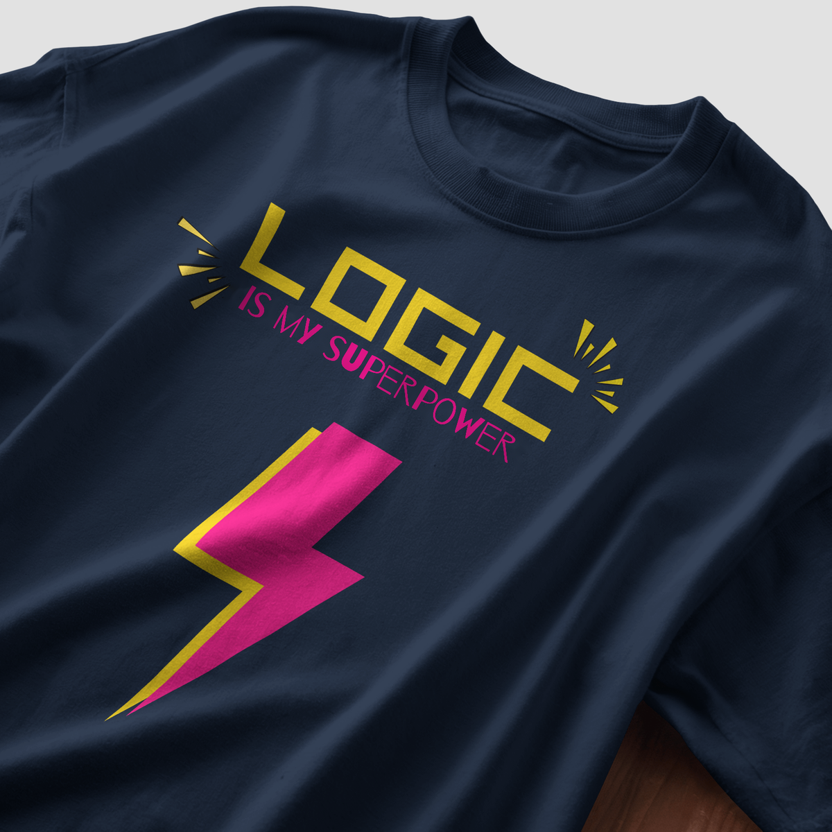 Logic is My Superpower - Navy Blue - Chapter26 premium oversized graphic t-shirt, folded