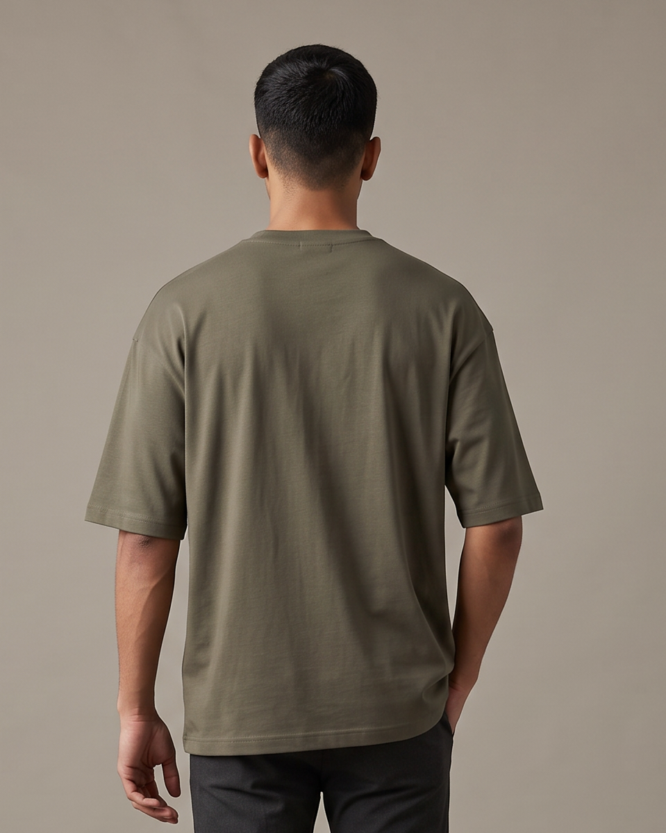 Olive oversized t-shirt back on model