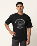 Procrastinators Unite oversized t-shirt on model - Black