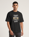 Straight Outta 90s oversized t-shirt on model - Black