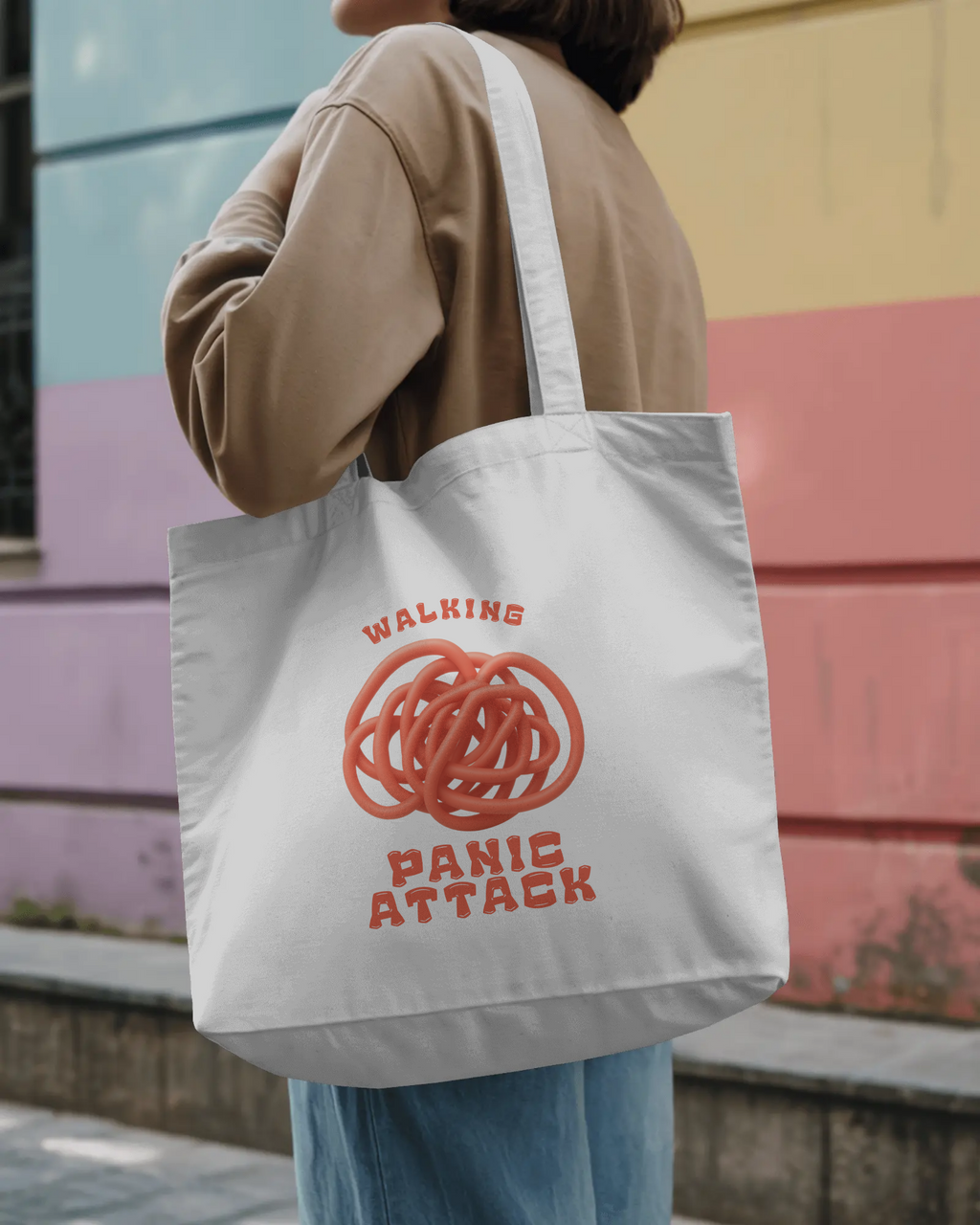 Walking Panic Attack - Chapter26 large zippered printed tote bag