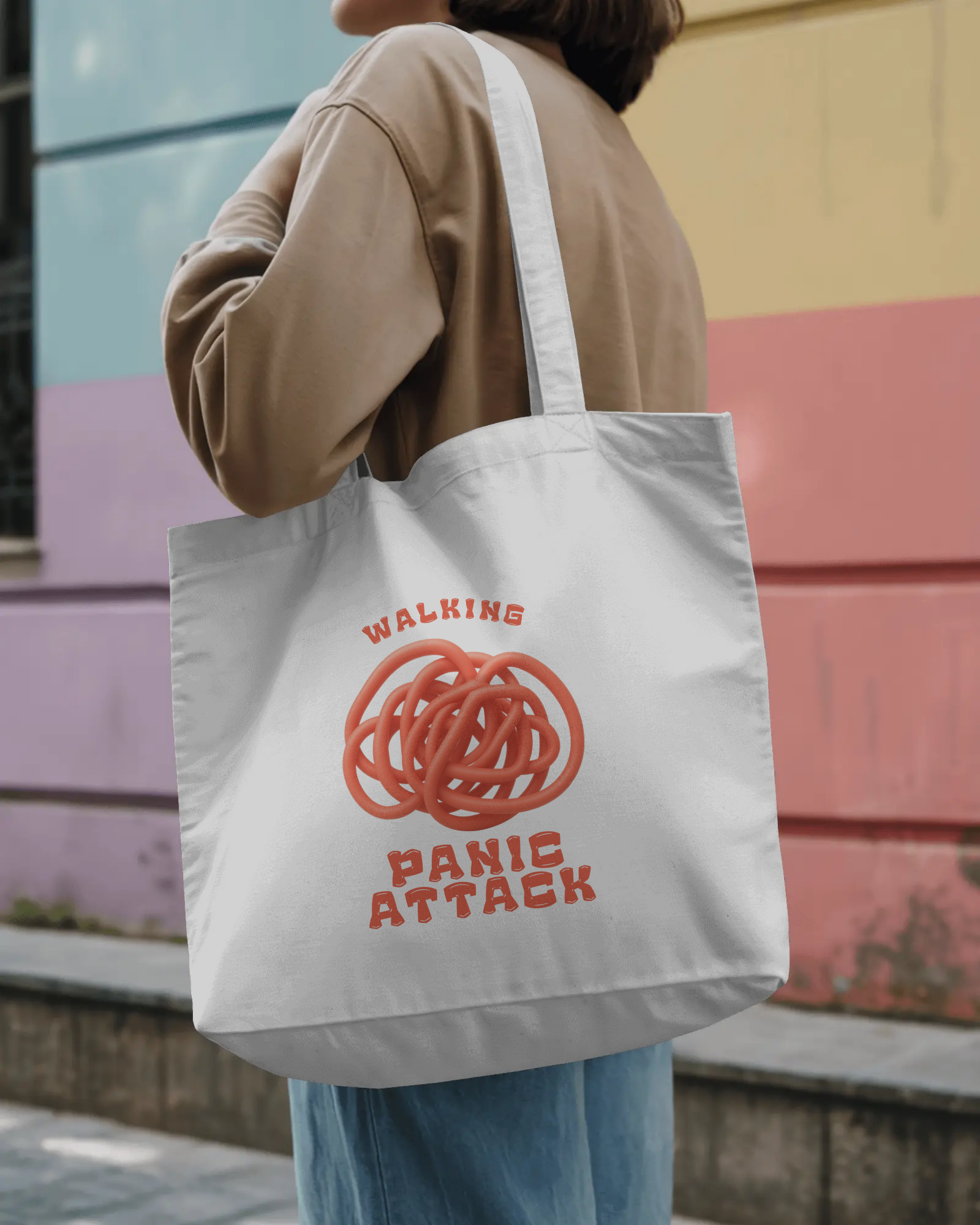 Walking Panic Attack - Chapter26 large zippered printed tote bag