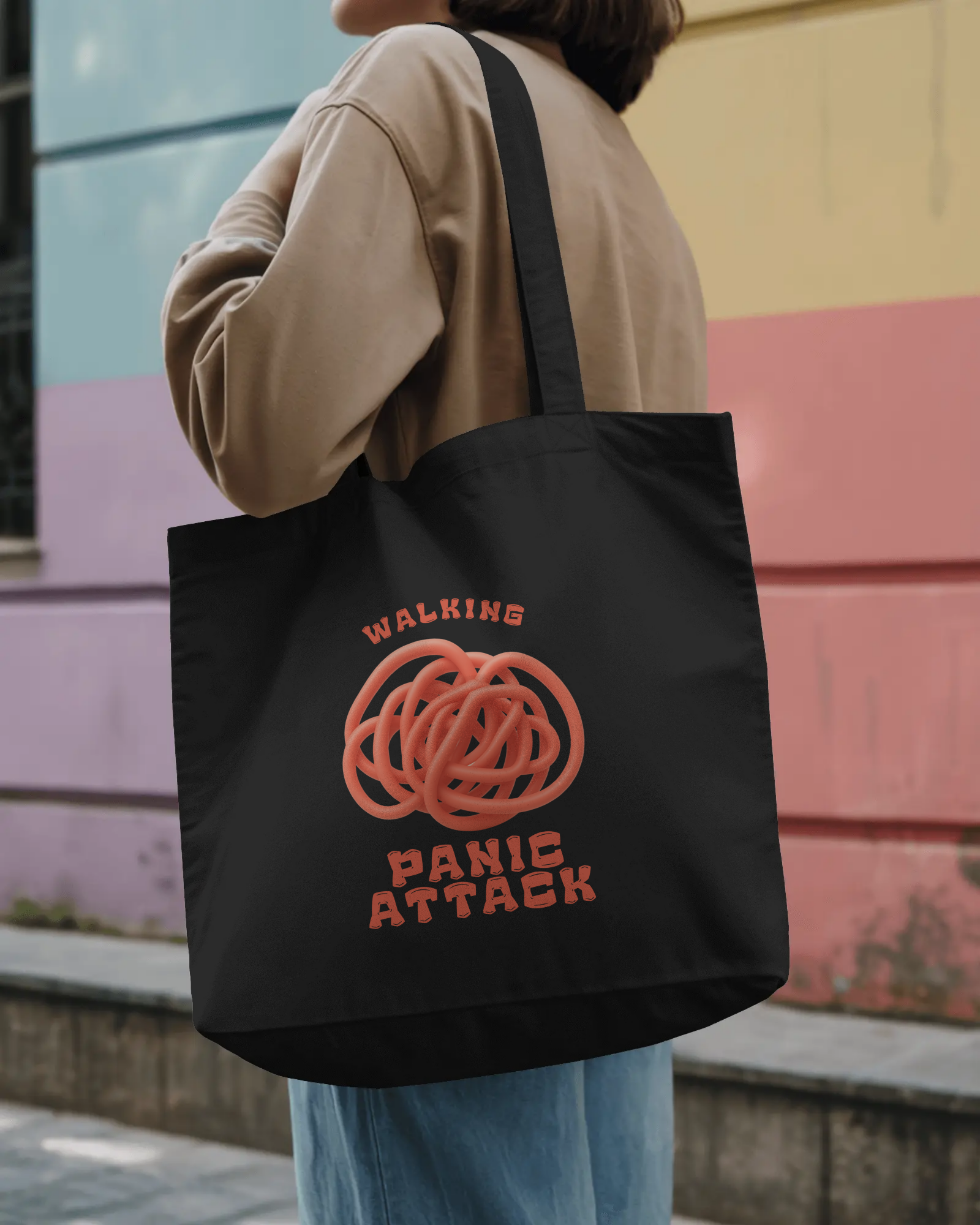 Walking Panic Attack - Chapter26 large zippered printed tote bag
