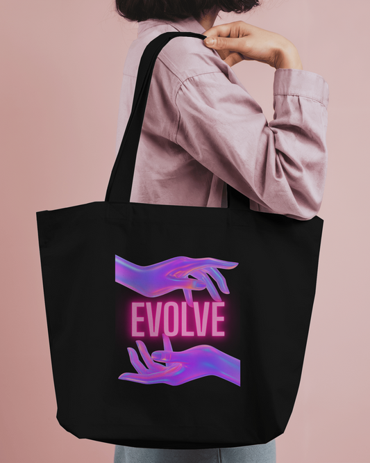 Evolve - Zippered Large Tote Bag