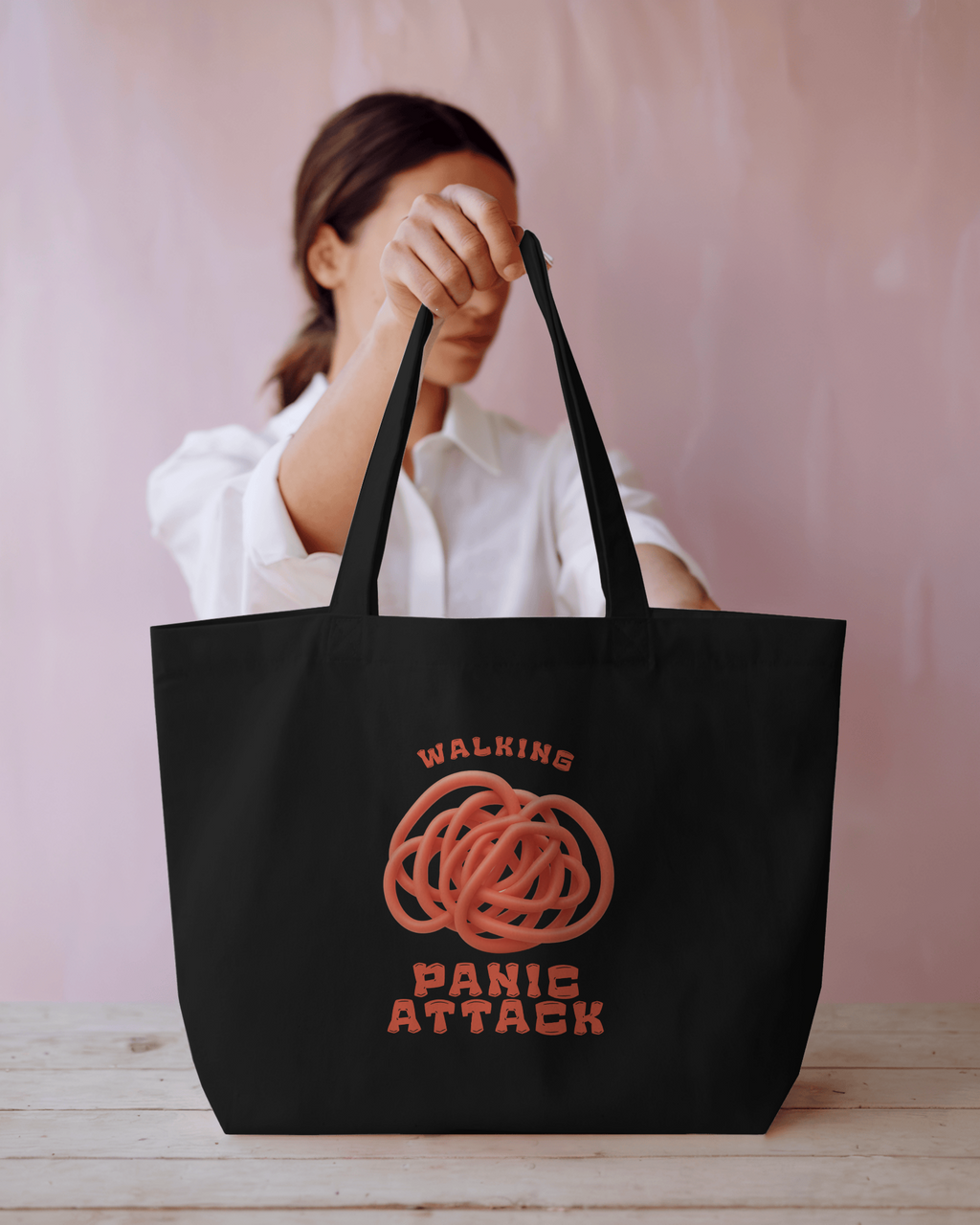 Walking Panic Attack - Chapter26 large zippered printed tote bag