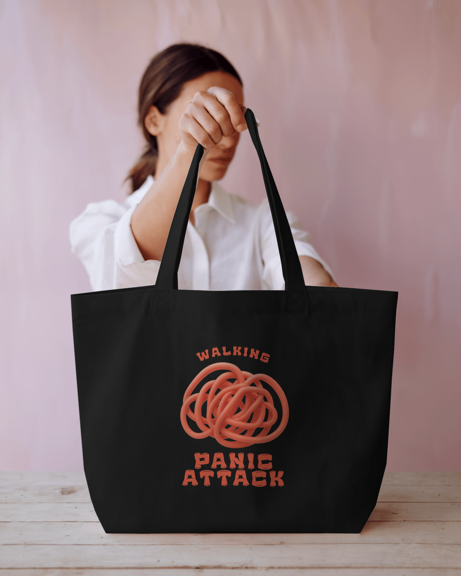 Walking Panic Attack - Chapter26 large zippered printed tote bag