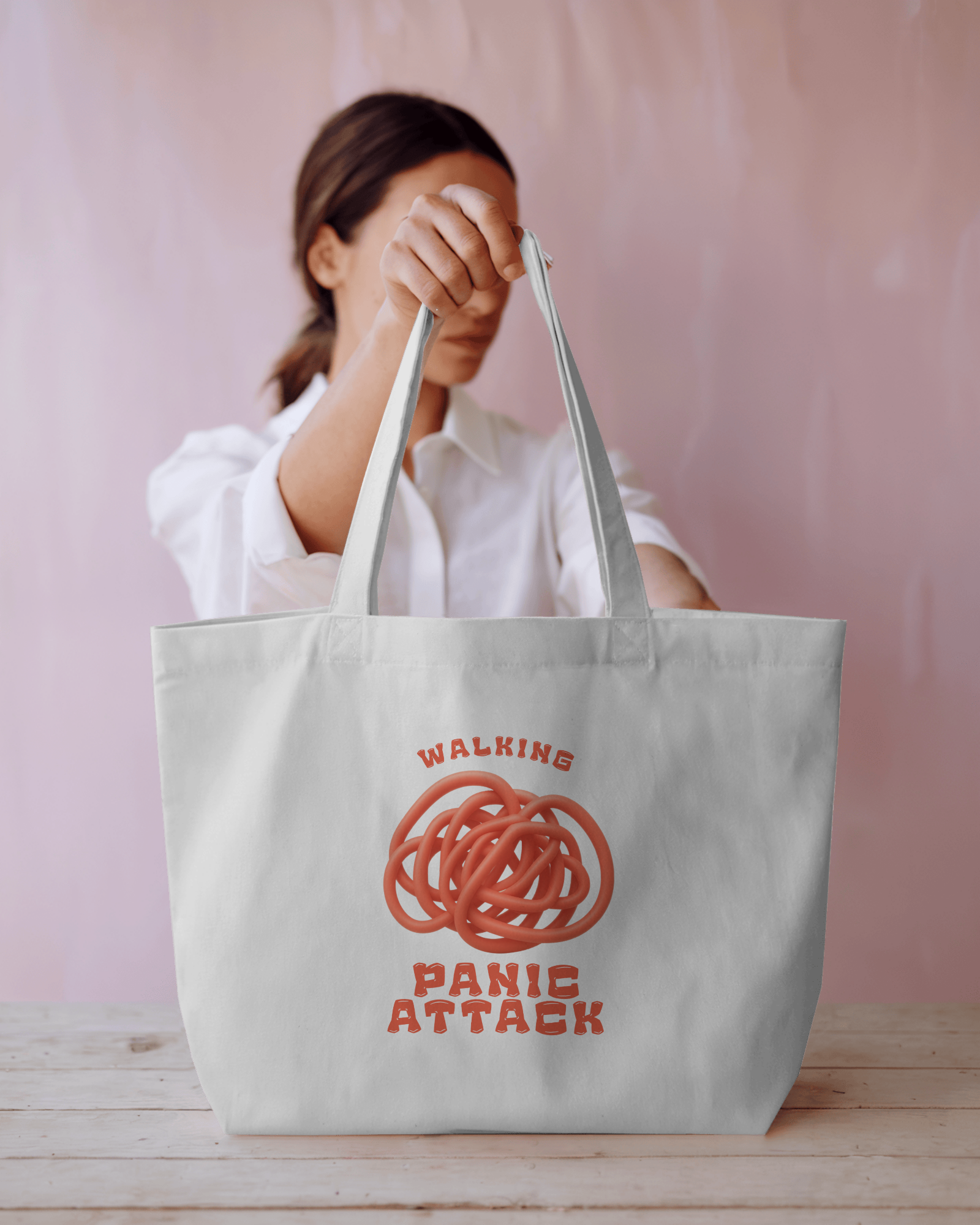 Walking Panic Attack - Chapter26 large zippered printed tote bag