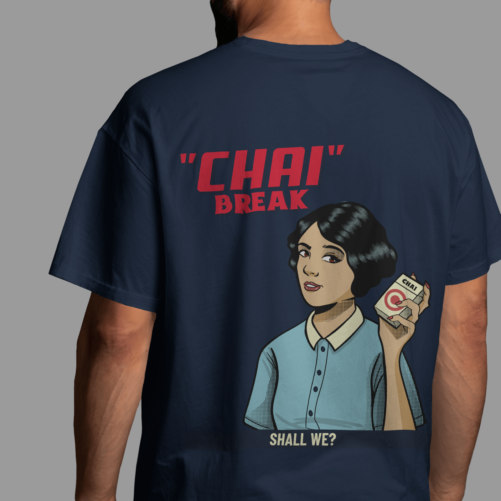 Chai Break - Navy Blue - Chapter26 premium oversized graphic t-shirt