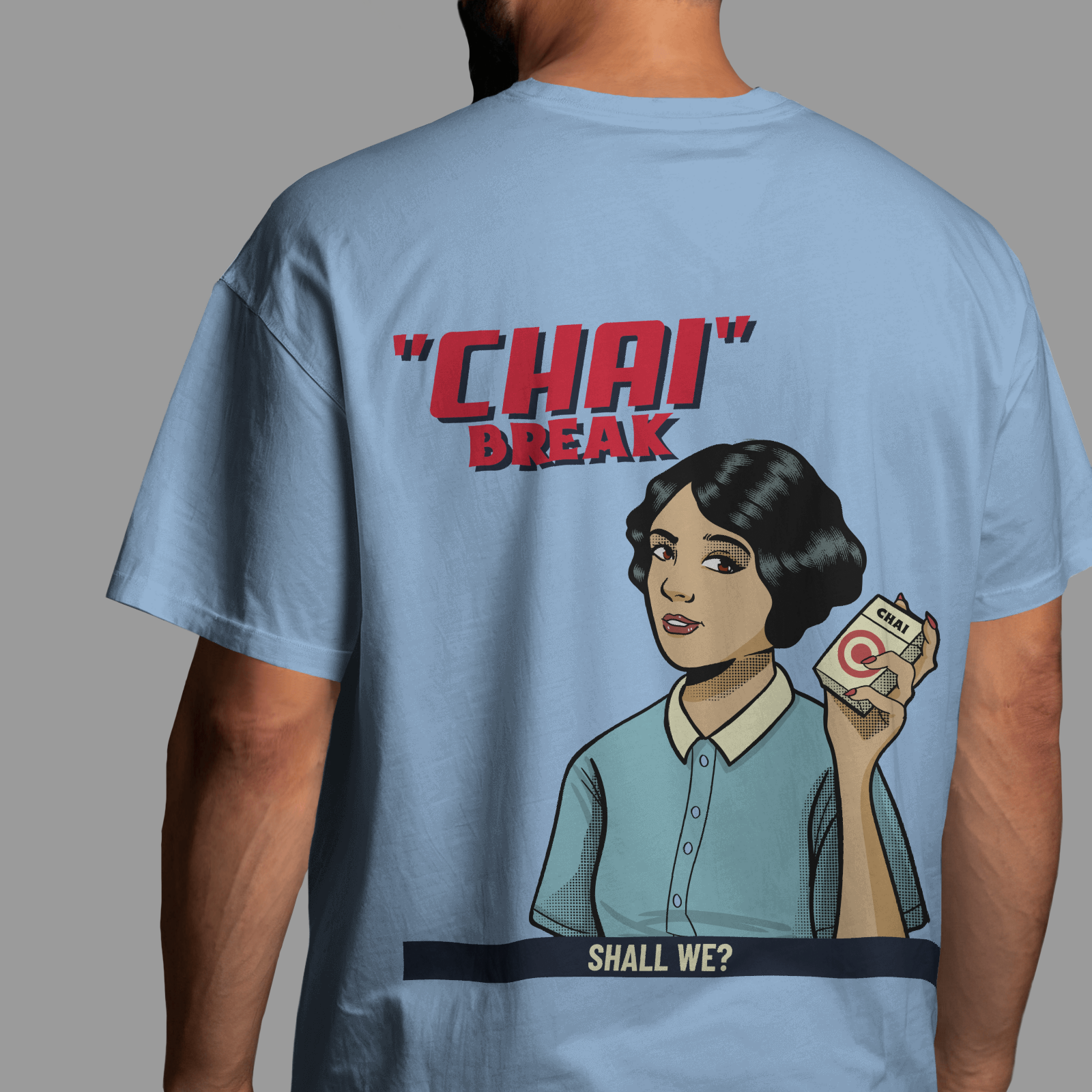 Chai Break - Baby Blue - Chapter26 premium oversized graphic t-shirt
